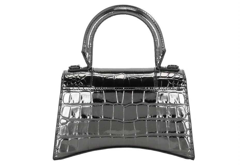 Hourglass Top Handle Bag Silver