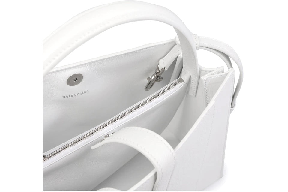 Hourglass East-West Tote Bag White