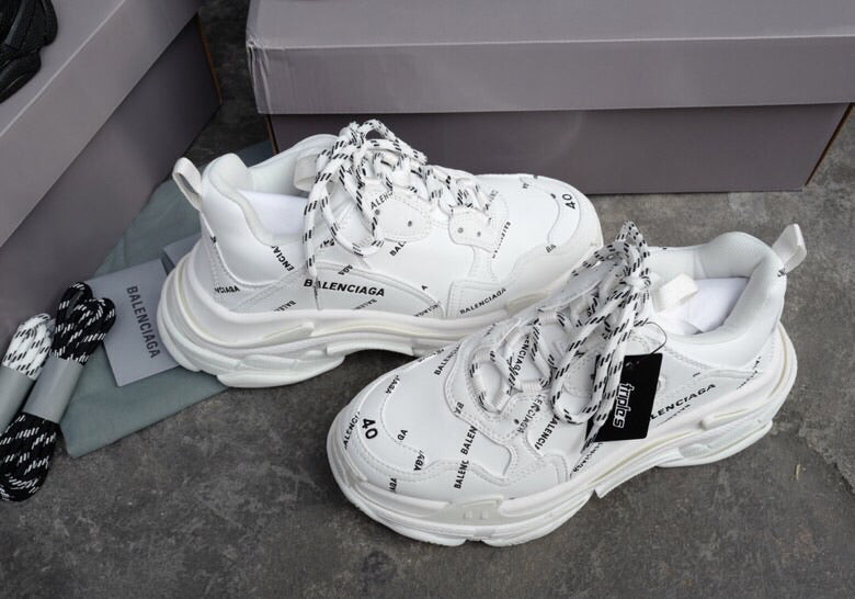 Triple S Allover Logo White