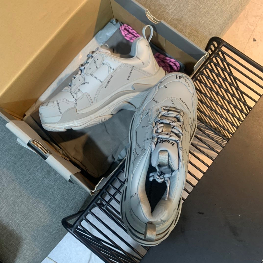 Triple S Allover Logo Grey