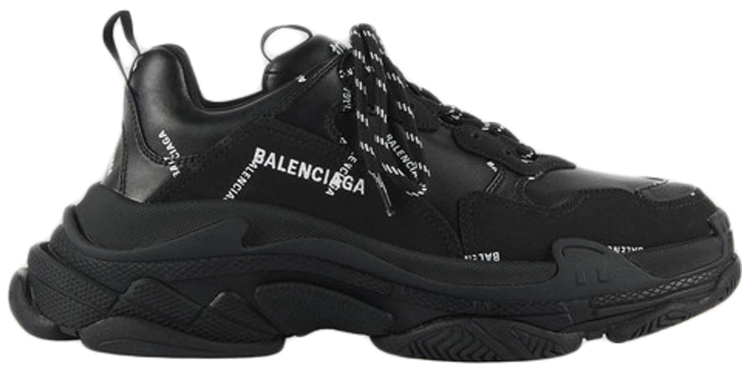 Triple S Allover Logo Black