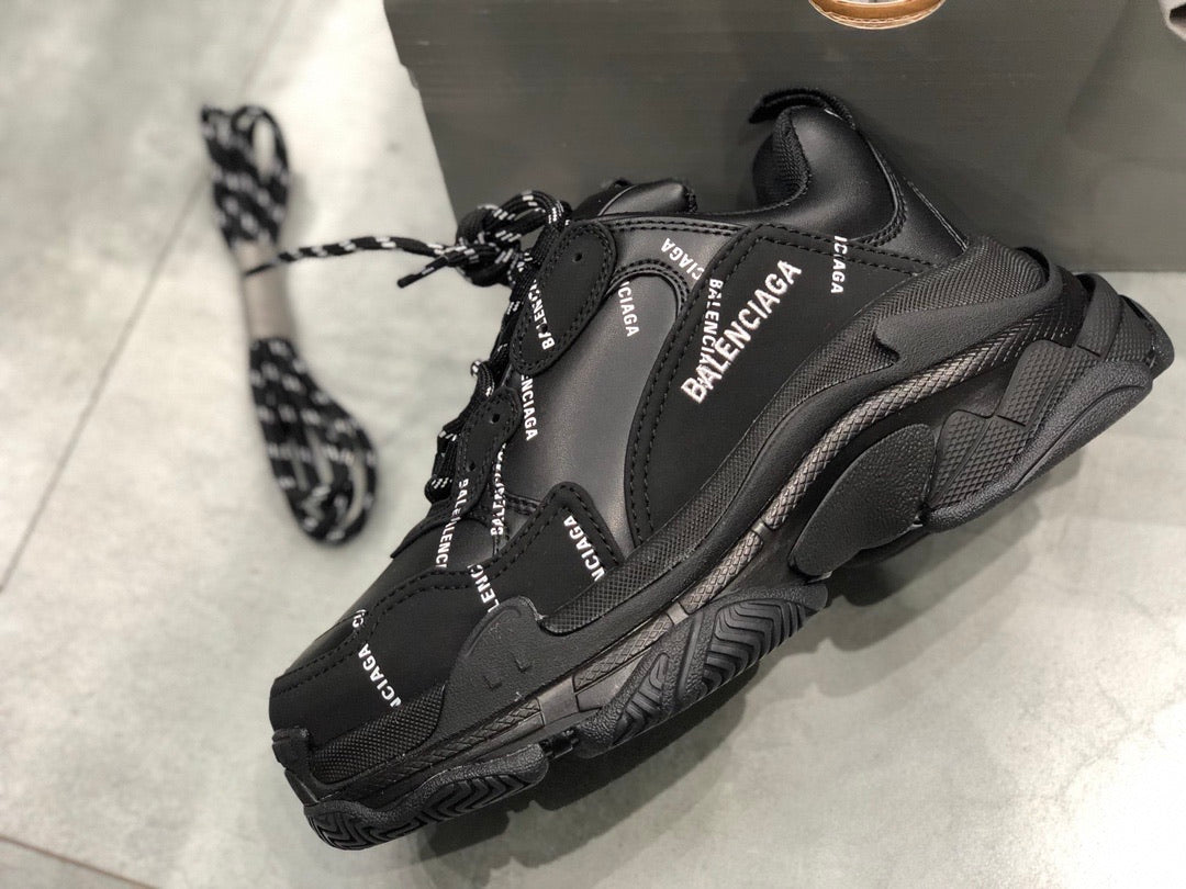 Triple S Allover Logo Black