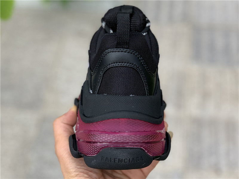 Triple S Black/Pink Clear Sole