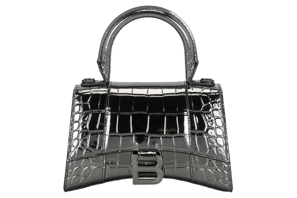 Hourglass Top Handle Bag Silver